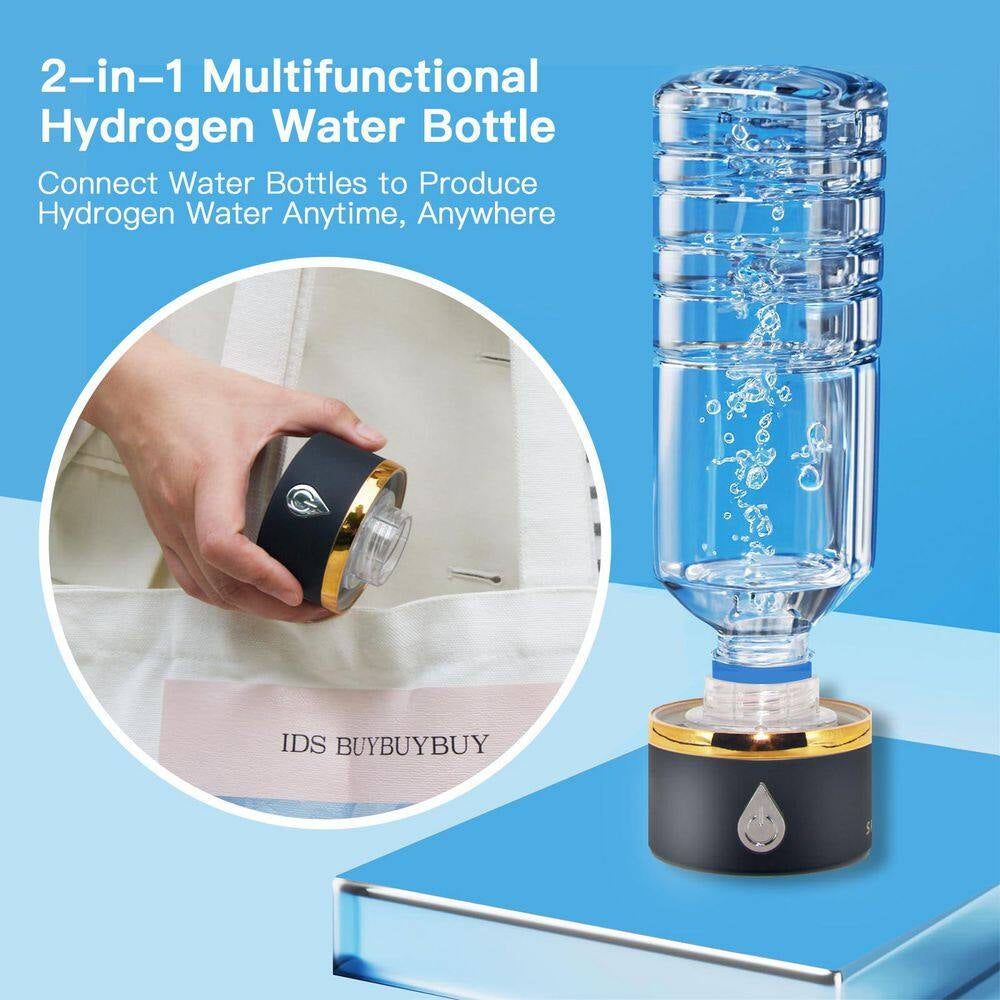 14 Oz Hydrogen Glass Water Bottle SPE PEM Tech 14OZ USB-C Rechargeable Generator High Content Alkaline for Travel Office