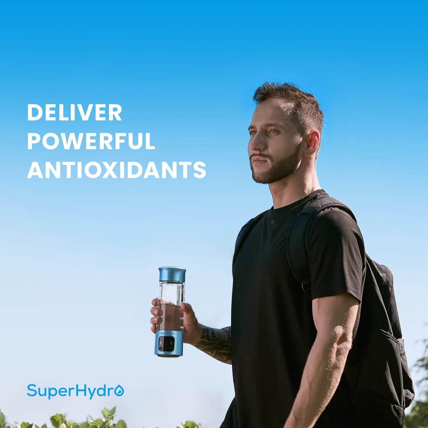 Hydrogen Water Bottle Blue