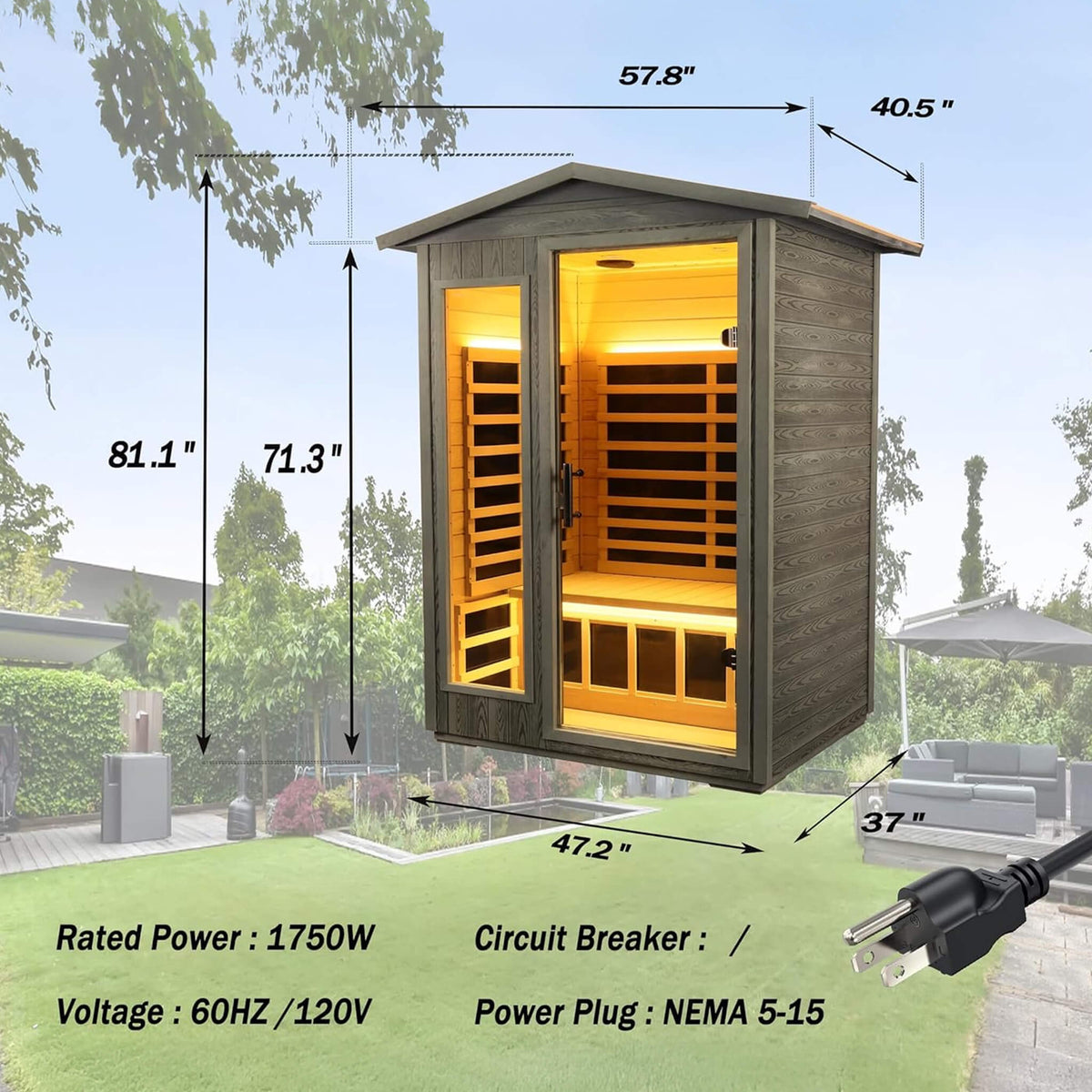 Thermora Riva 2-Person Outdoor Infrared Sauna