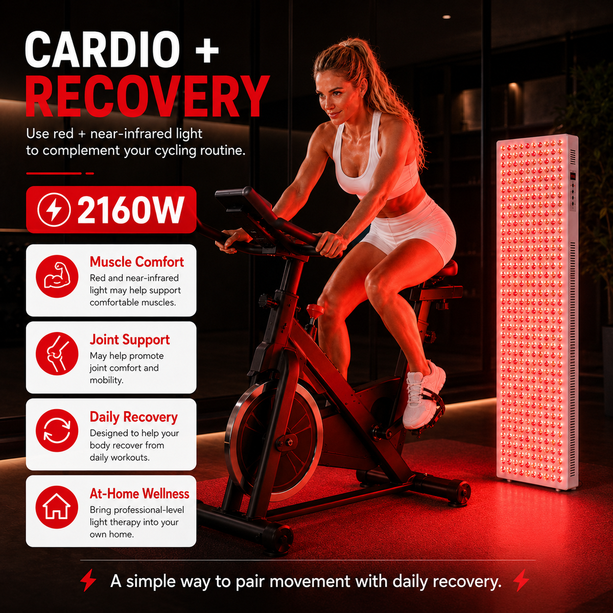 iReliev 2160W Full-Body Red Light & Near-Infrared Therapy Panel