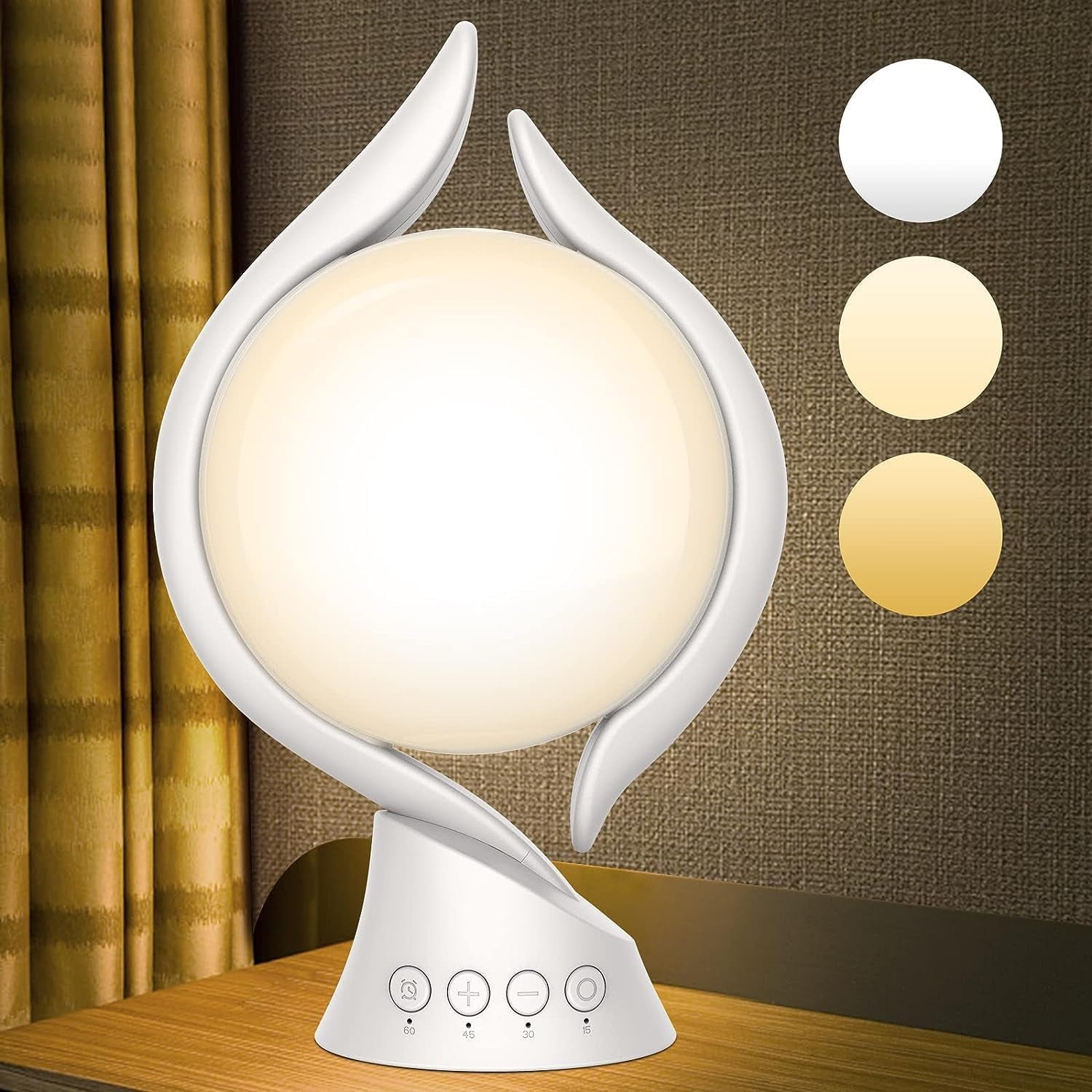 Light Therapy Lamp 10000 Lux, Uv-Free Therapy Light with 5 Brightness, 3 Color Temperature, 4 Timer, Memory Function, Full Spectrum, Bright Seasonal Sun Light Lamp for Bedroom, Office