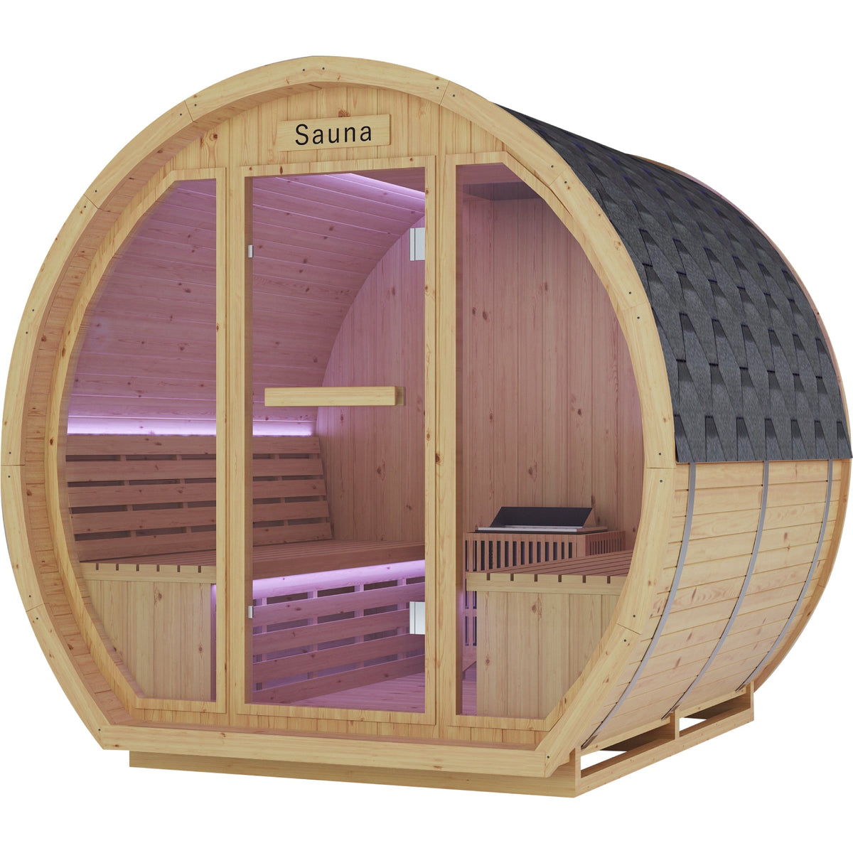 Finnish Carbonized Spruce Outdoor Sauna Barrel