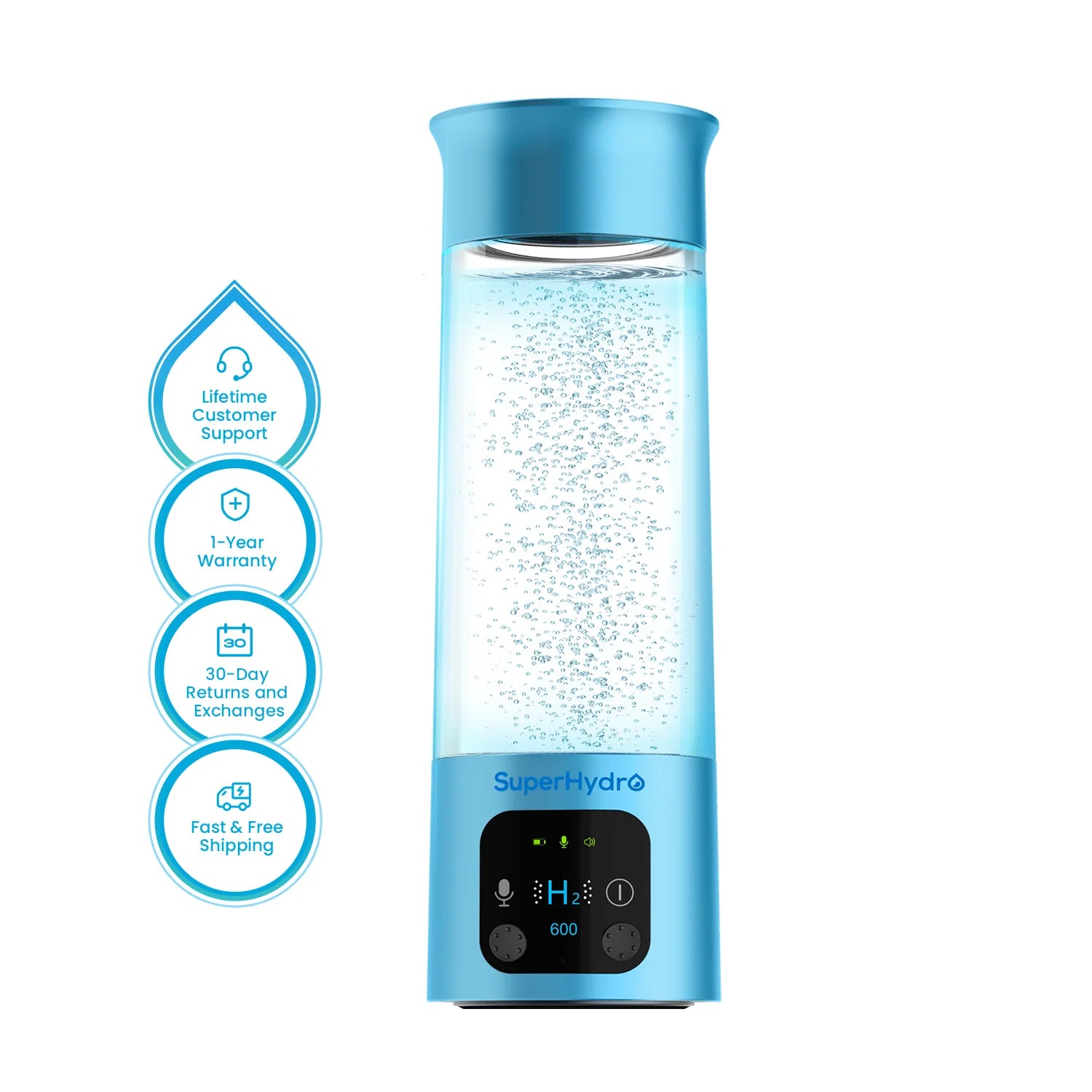 Hydrogen Water Bottle Blue