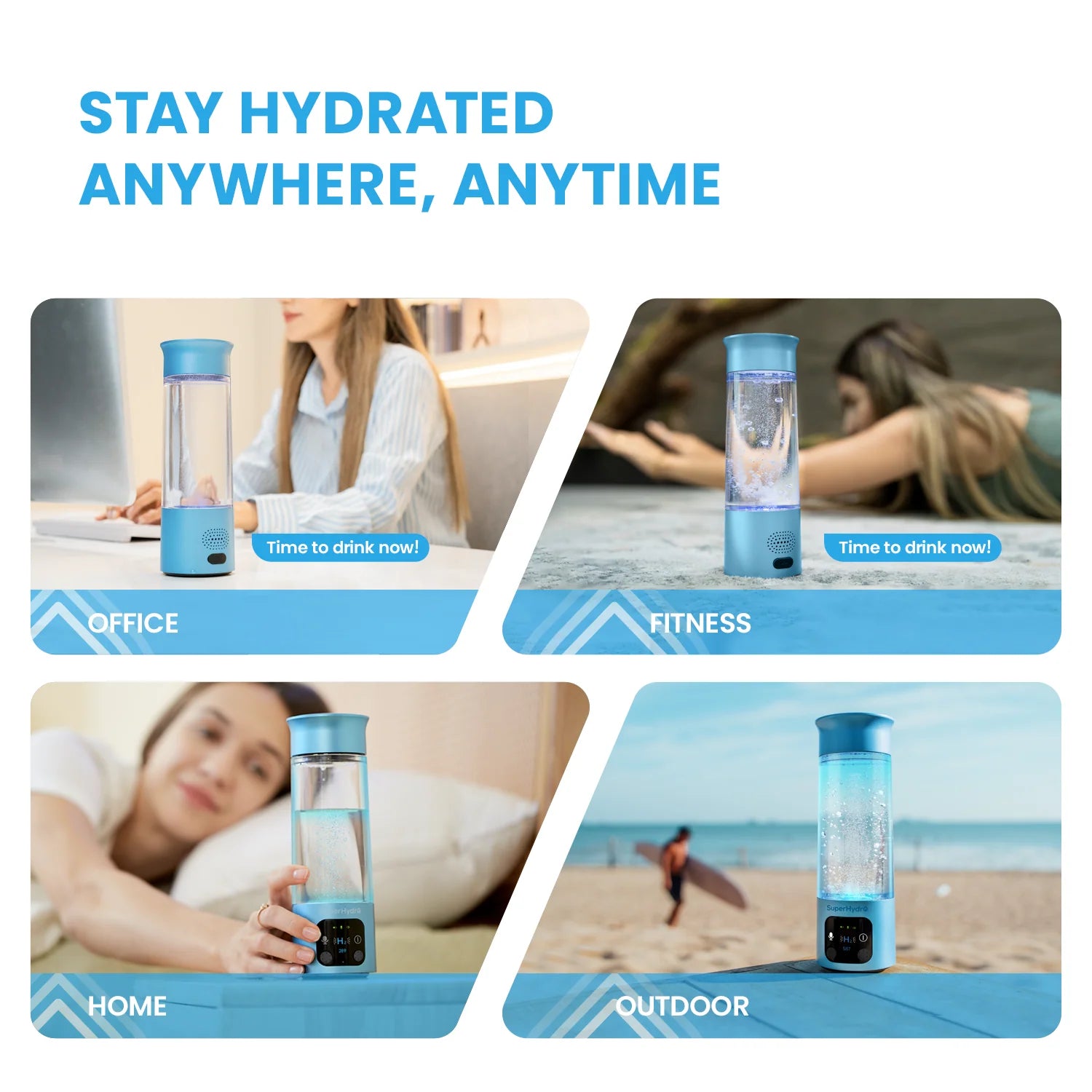 Hydrogen Water Bottle Blue