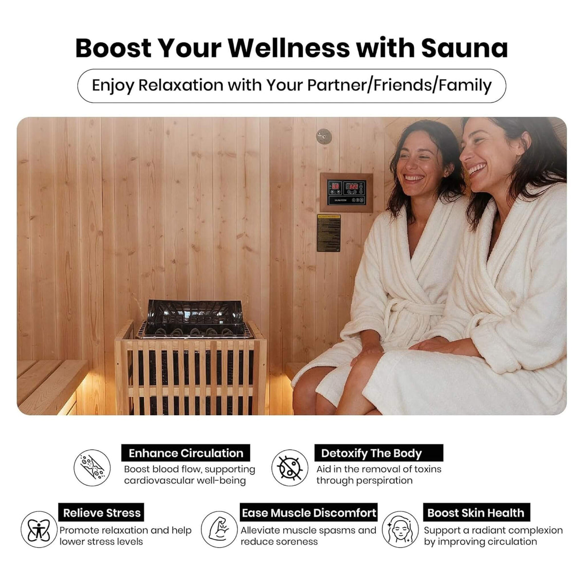 Thermora Varenna – 6-Person Outdoor Barrel Sauna with 9 kW Heater