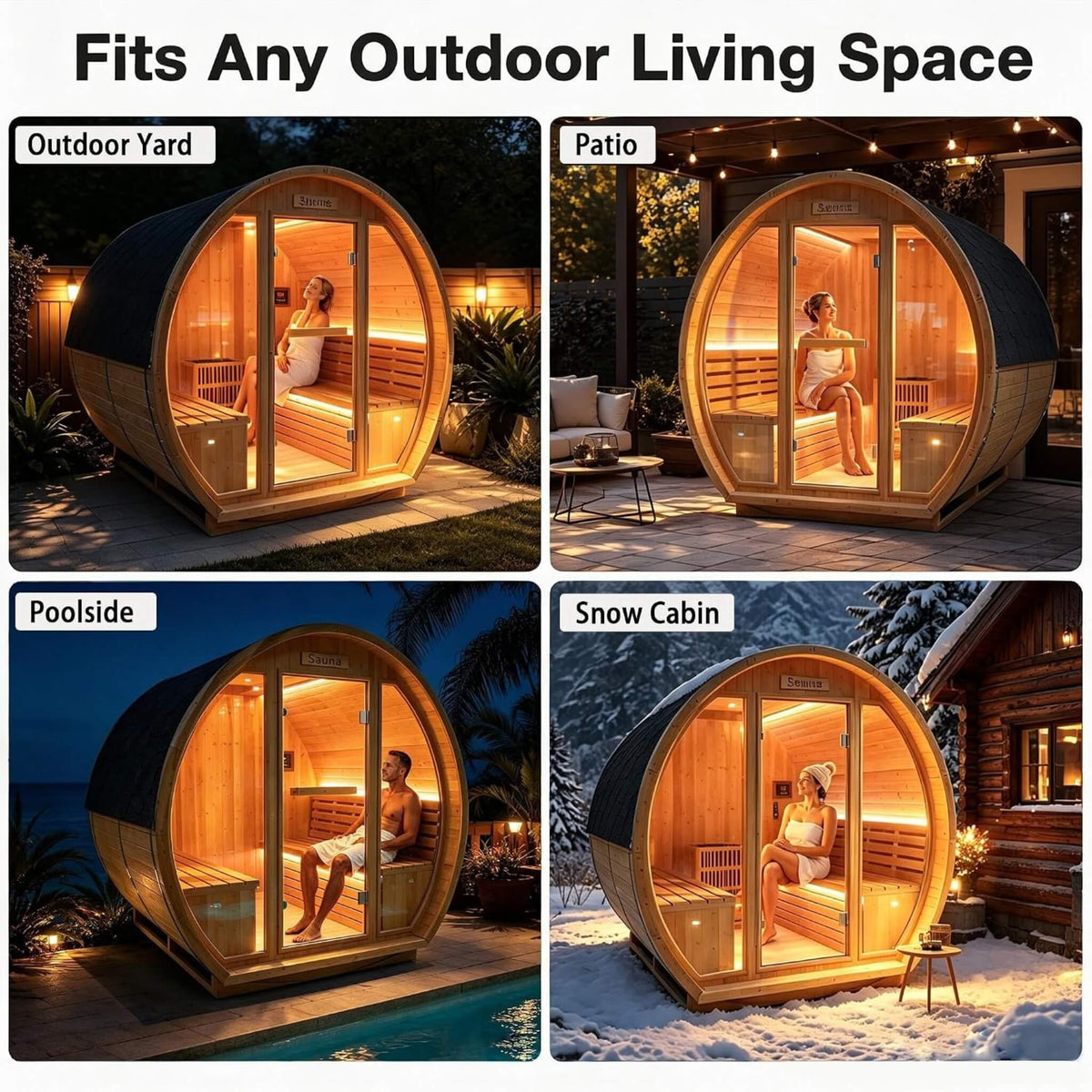 Thermora Varenna – 6-Person Outdoor Barrel Sauna with 9 kW Heater