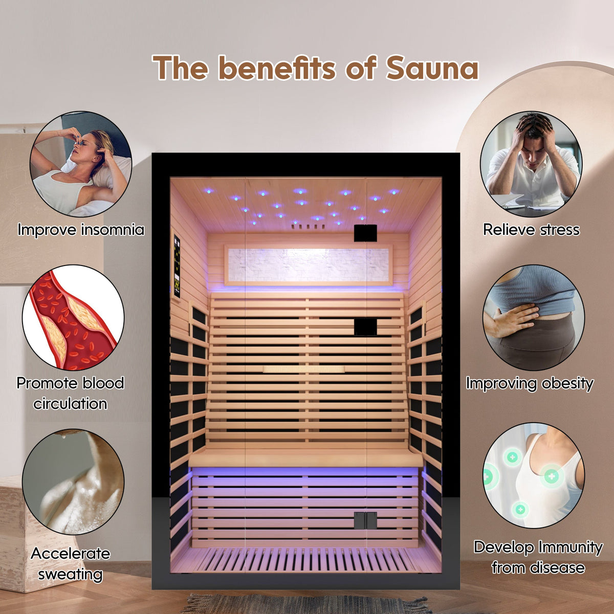 Luxury Double Infrared Sauna Room