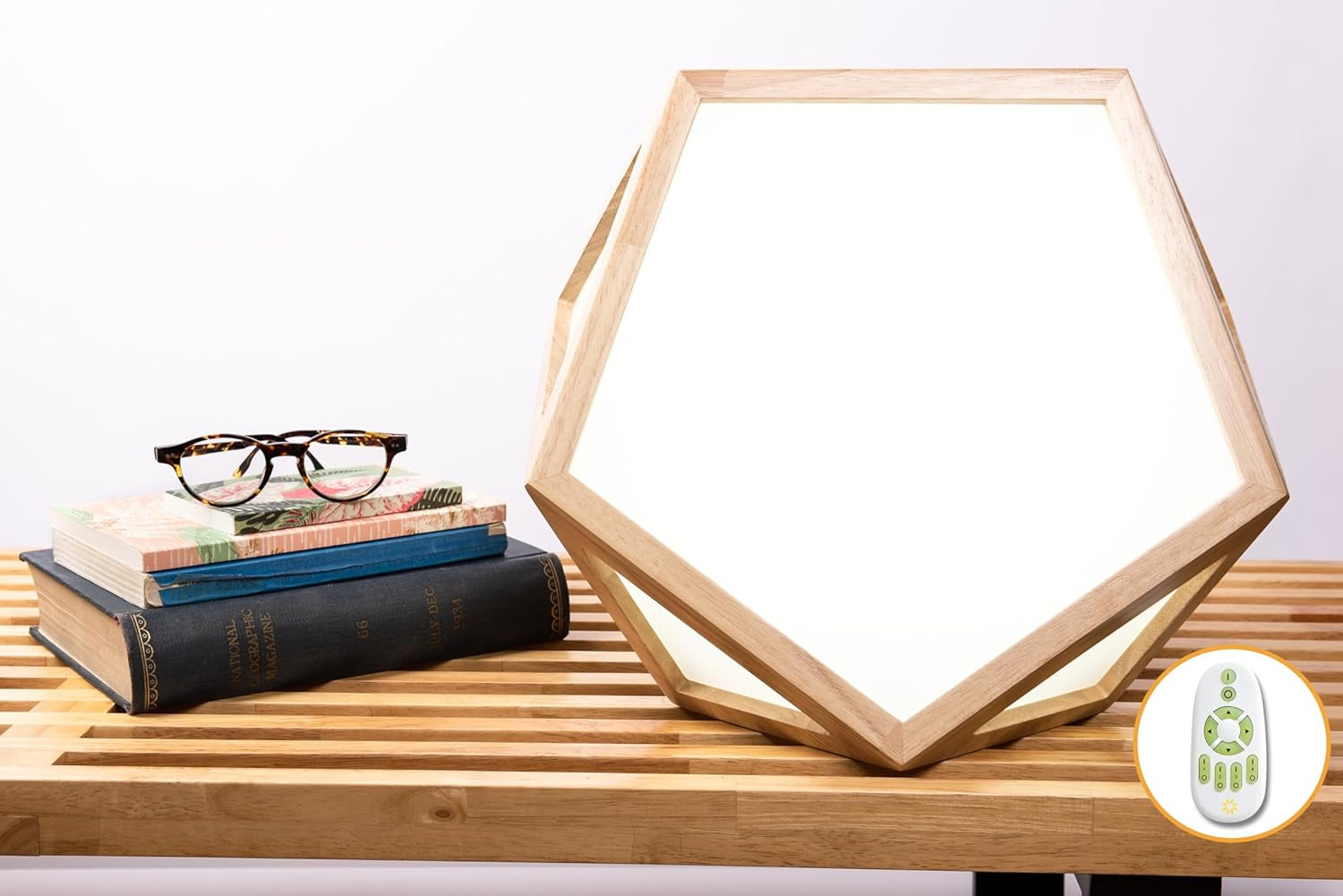 Daybright Light Therapy Lamp Full Spectrum, 10,000 LUX, Uv-Free, Full Size, Adjustable, Happy Sun Lamp, Sunlight Lamp for Daylight Feelings - Crafted from Solid Wood