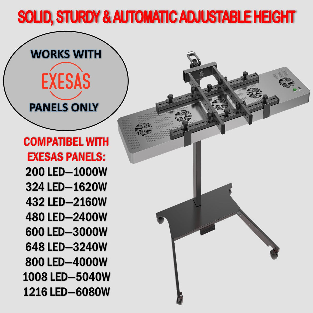 EXESAS Powered Horizontal and Vertical Rolling Panel Stand