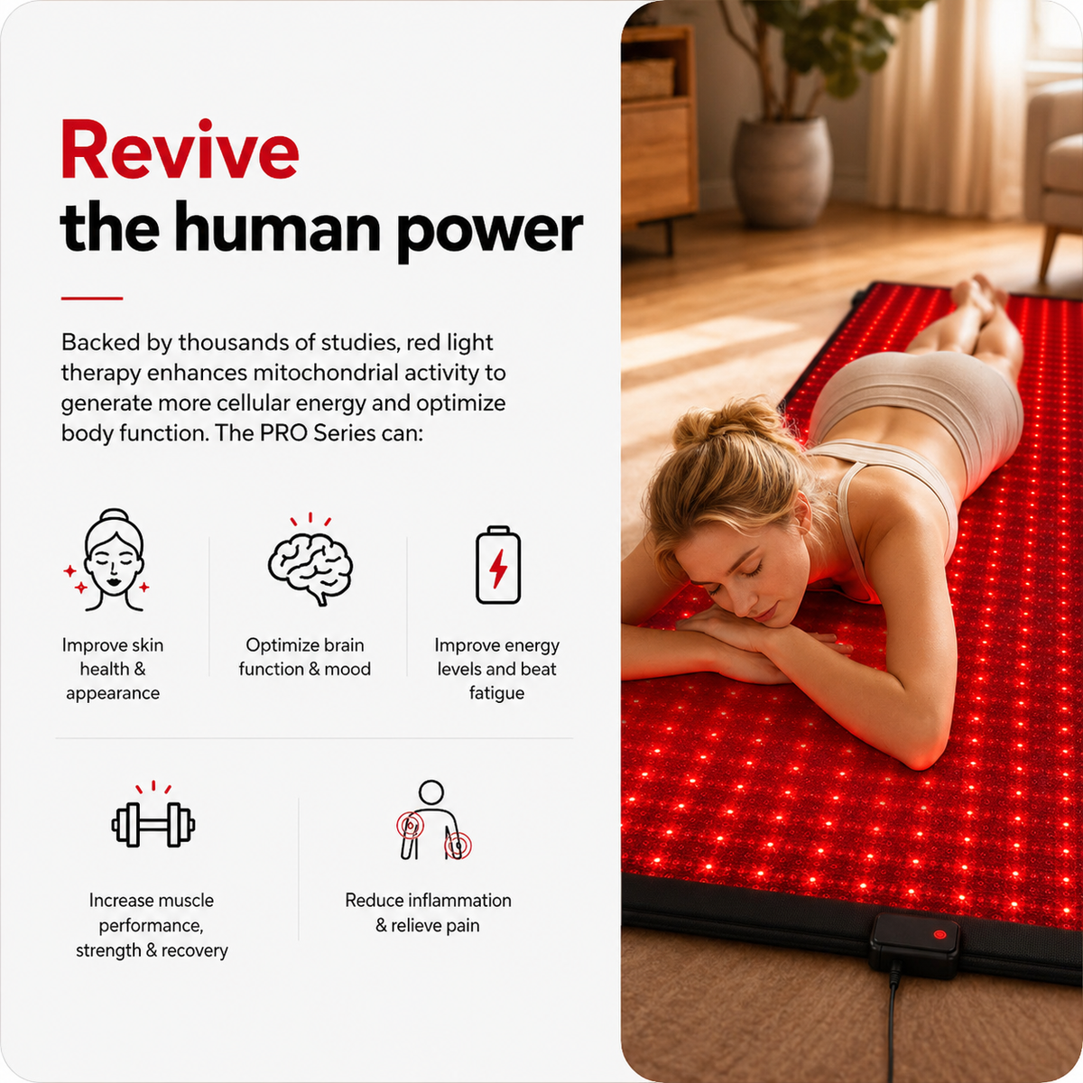 iReliev FullGlow 180 Red and Near-Infrared Light Mat