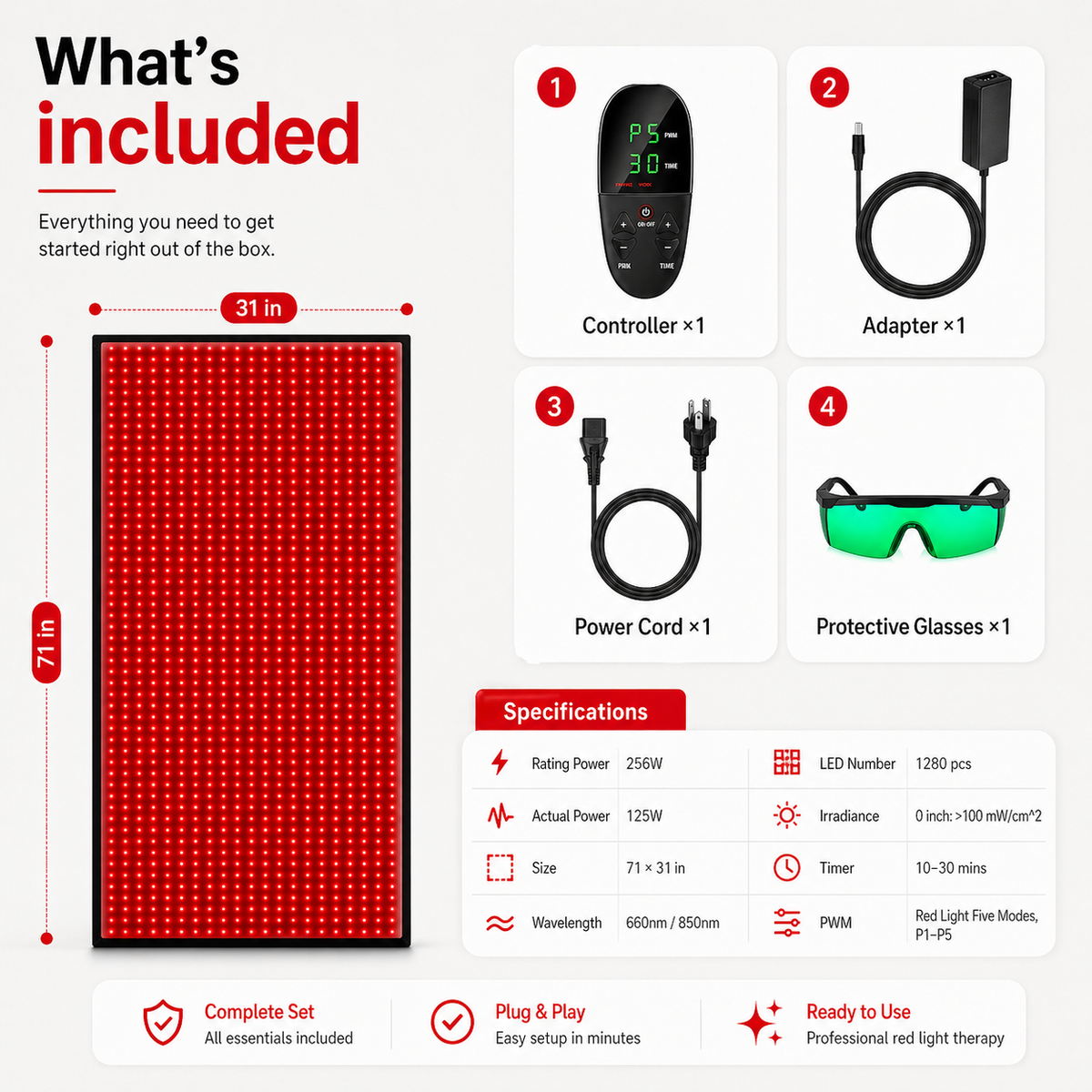 iReliev FullGlow 180 Red and Near-Infrared Light Mat