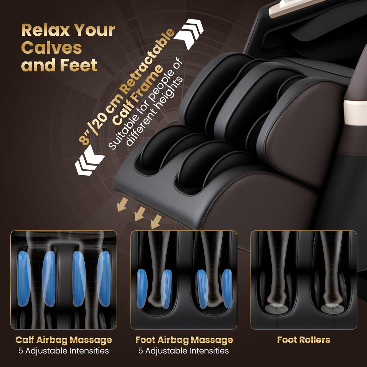 Relaxation 44 - Fully Body Massage Chair with Airbags and Waist Heater