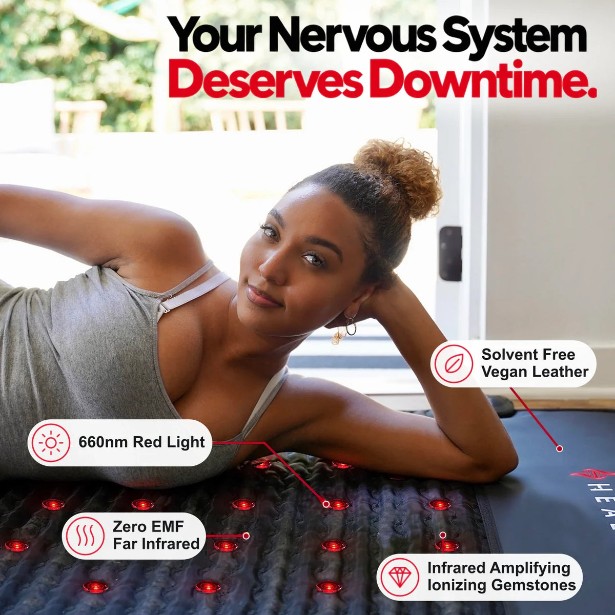 HEALiX Revive PEMF Mat – Full-Body Infrared Heat & Red Light Therapy