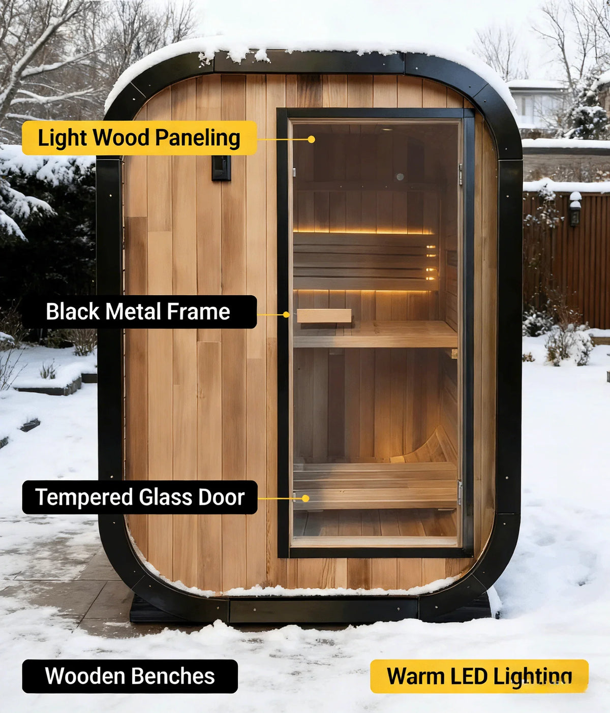 Panoramic Outdoor Sauna Rooms - Multiple Configurations Available