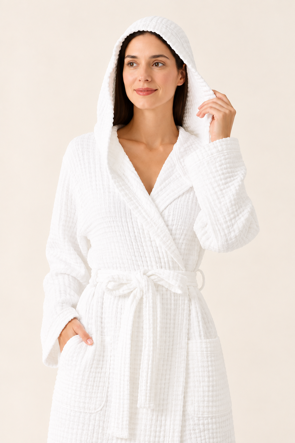Waffle White Bathrobe