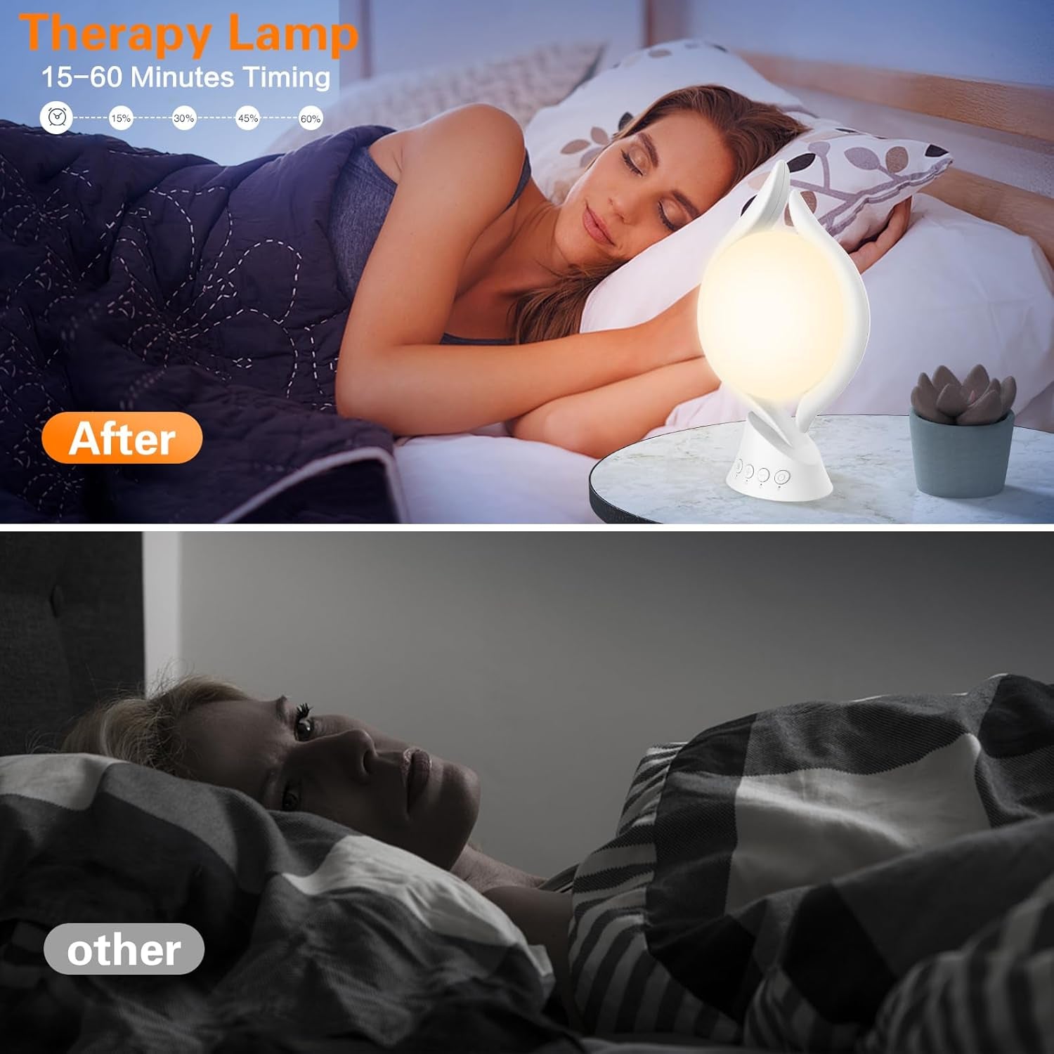 Light Therapy Lamp 10000 Lux, Uv-Free Therapy Light with 5 Brightness, 3 Color Temperature, 4 Timer, Memory Function, Full Spectrum, Bright Seasonal Sun Light Lamp for Bedroom, Office