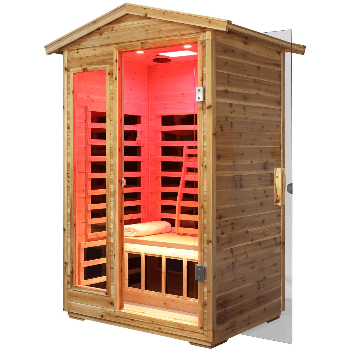 Garner-902Vs 2 Person Outdoor Far Infrared Sauna (Enhanced with Red Light Therapy)