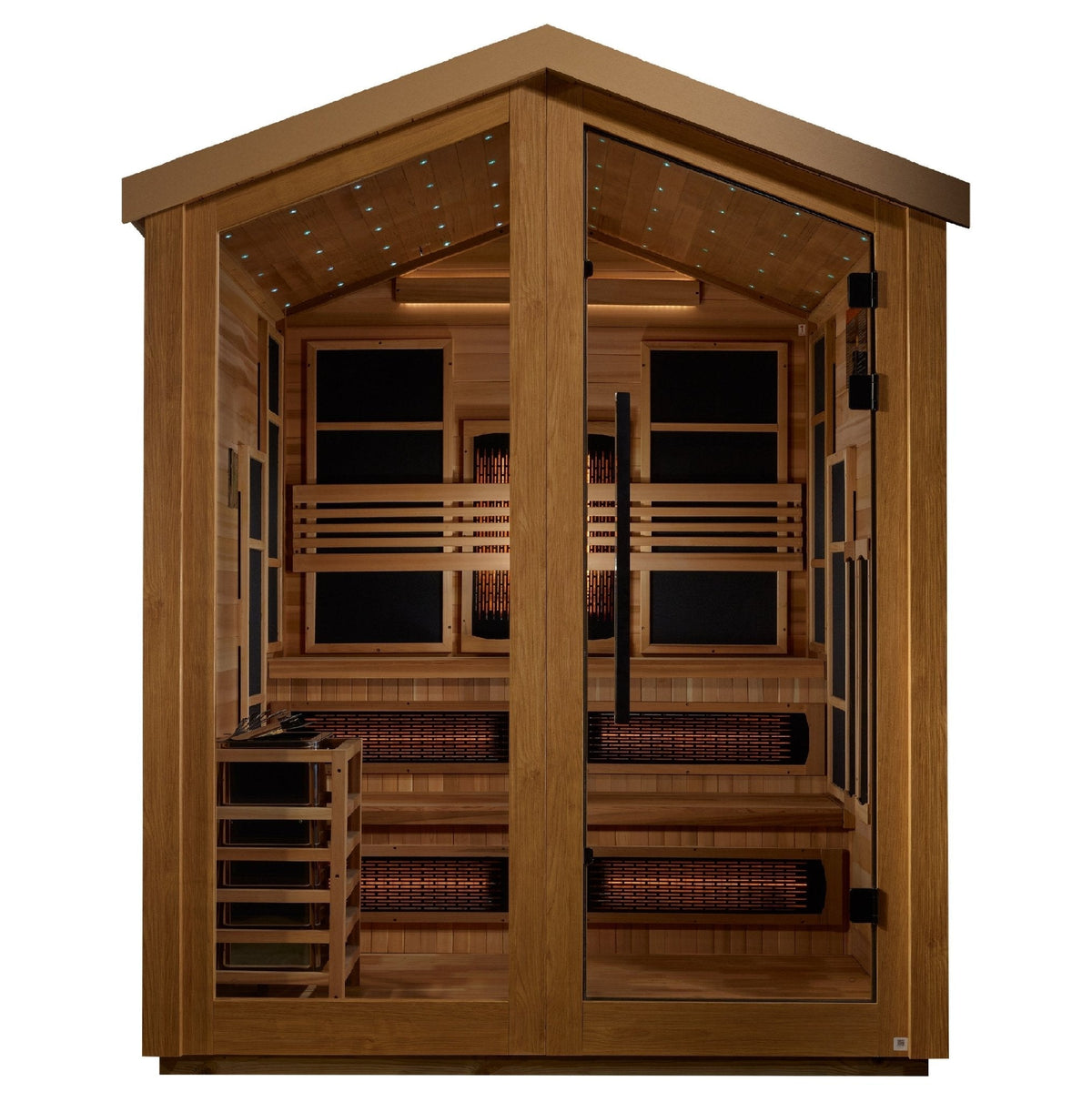 Golden Designs Kaskinen 6-Person Hybrid Outdoor Sauna – Canadian Red Cedar Interior