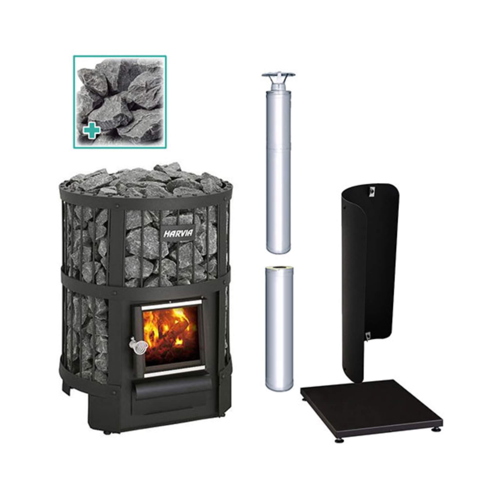 Harvia Legend 150 16 kW Wood-Burning Sauna Stove Package