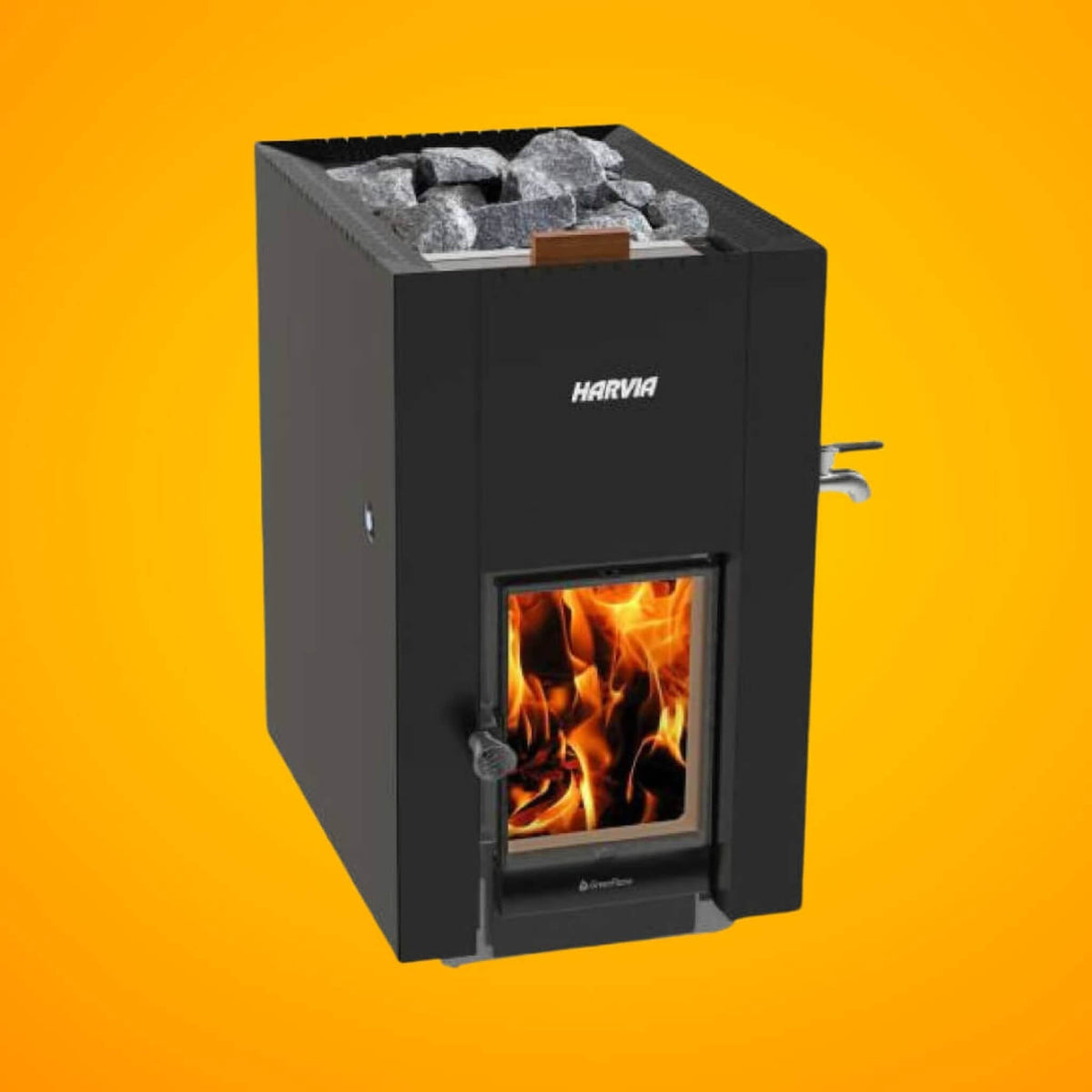 Harvia GreenFlame ES 22 Linear Wood-Burning Sauna Stove