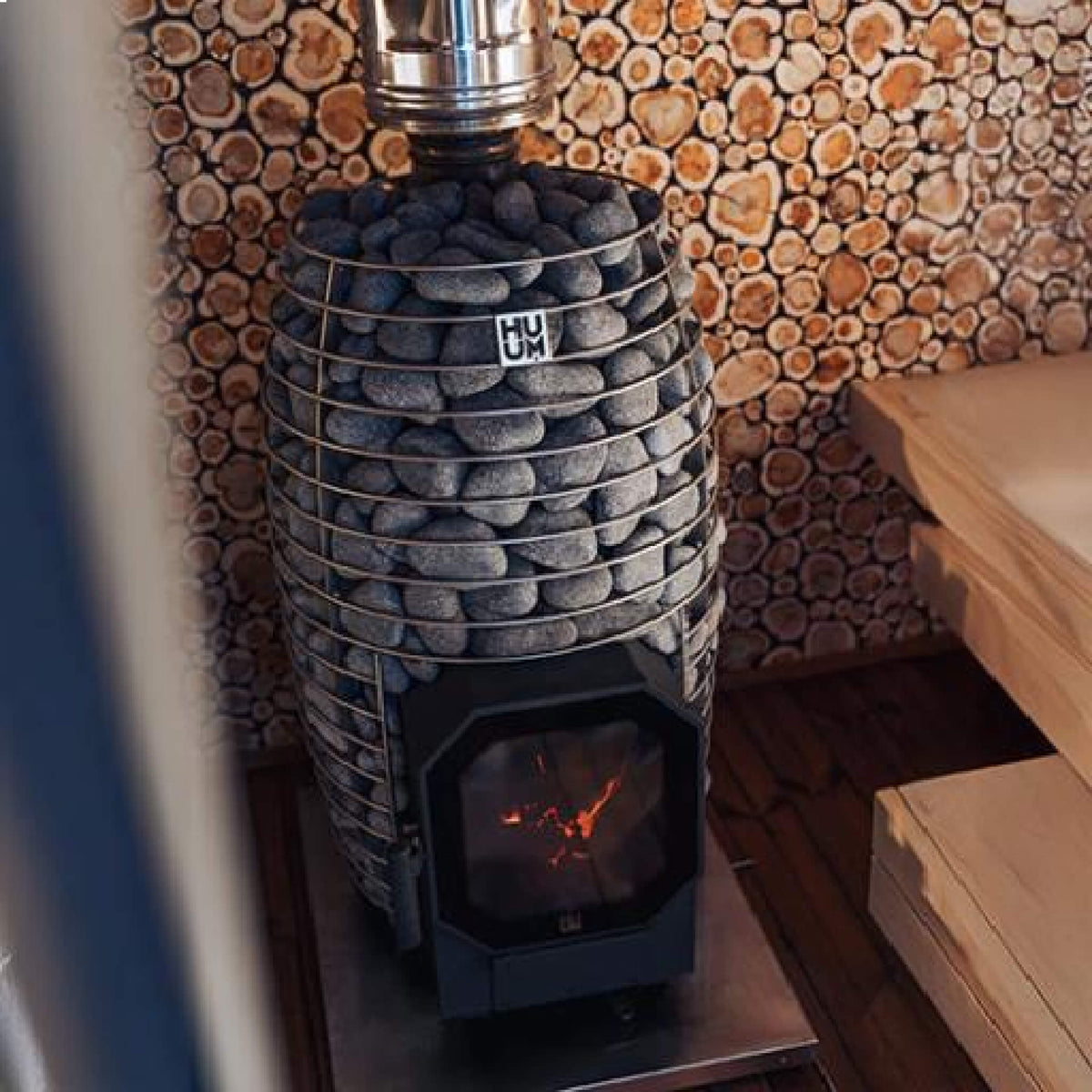 HUUM HIVE Flow Mini – 8.5 kW Wood-Burning Sauna Stove with Ash Drawer