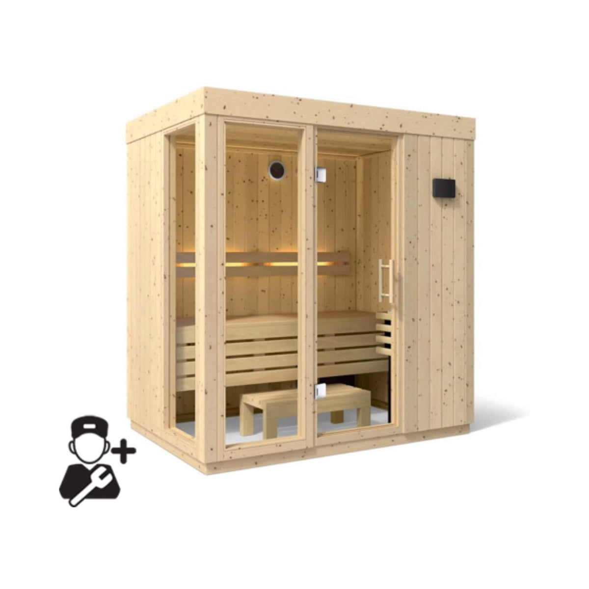 Kohler C1 Indoor Scandinavian Spruce Sauna Kit
