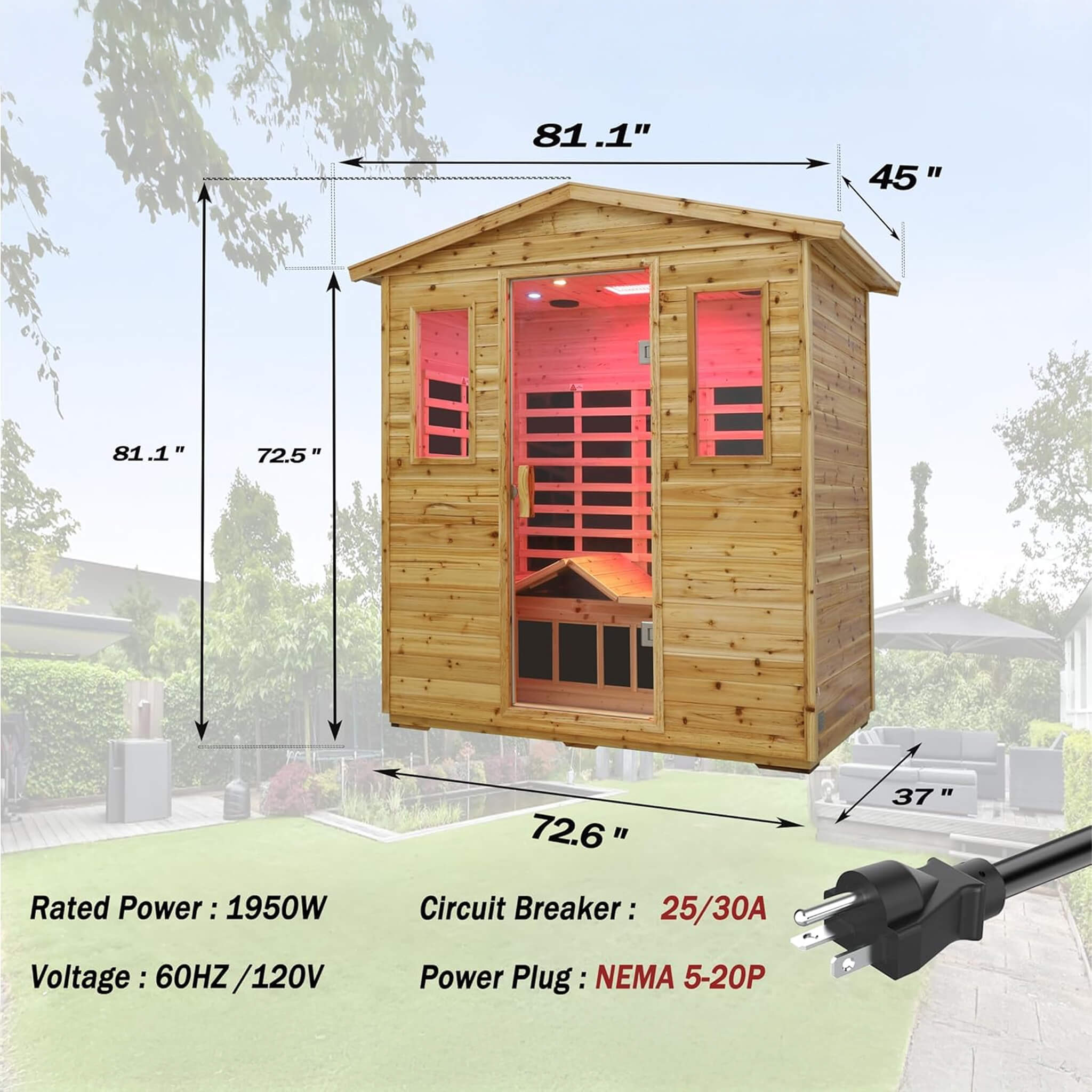 Thermora Kora 3-Person Outdoor Full-Spectrum Infrared Sauna