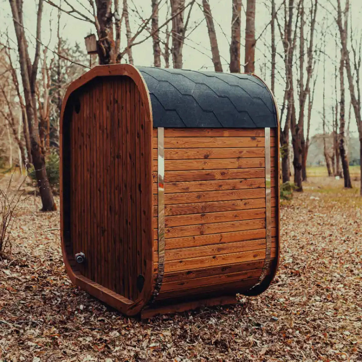 Premium 3-Person Outdoor Scandinavian ThermoWood Cube Sauna Kit