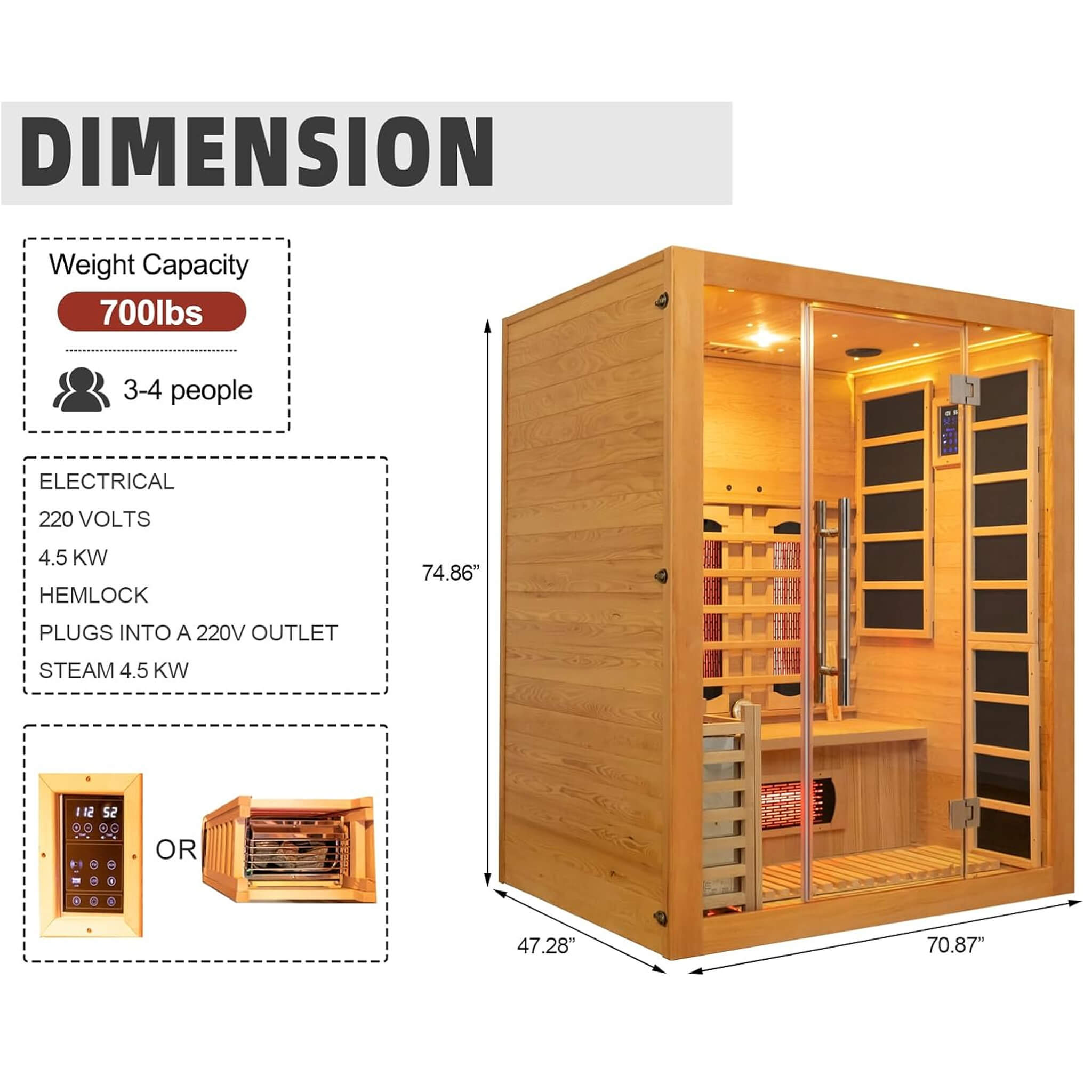 Rövia Aurora 3-Person Hybrid Sauna