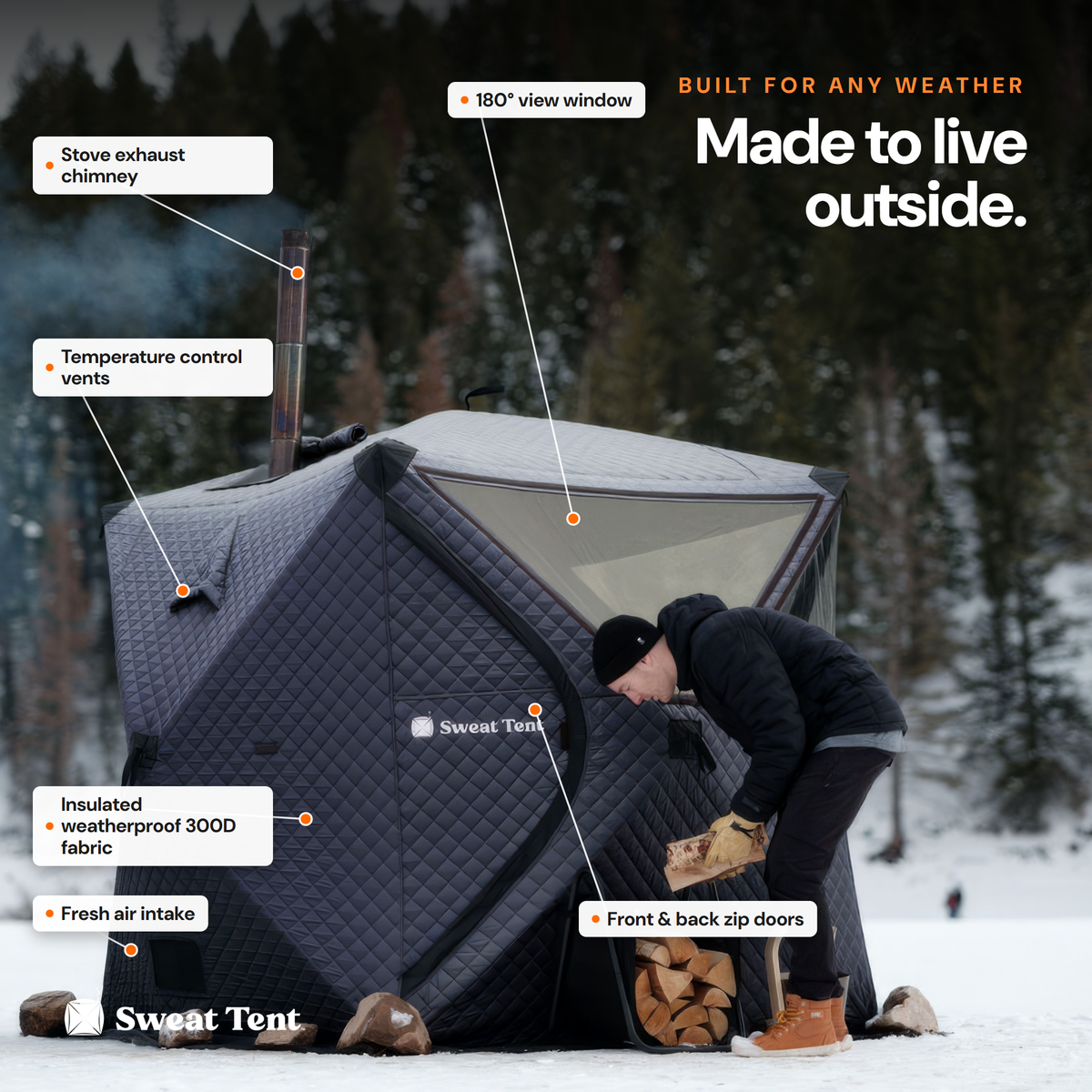 Sweat Tent Portable Outdoor Sauna — Pro-Bundle Large Camo