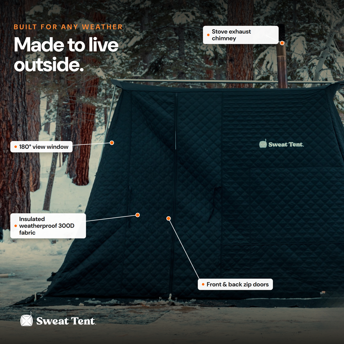 Sweat Tent Portable Outdoor Sauna — Pro-Bundle XL Black
