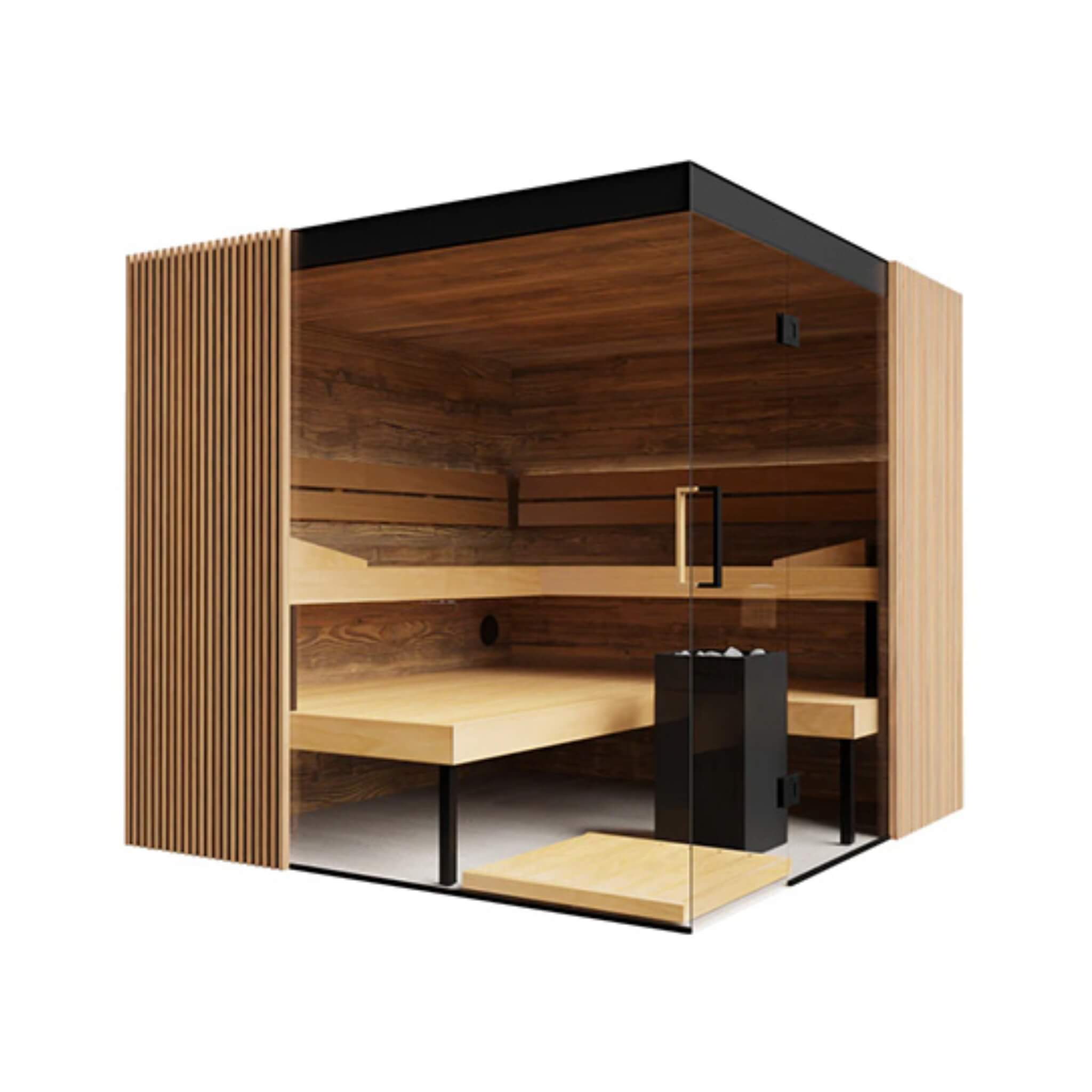 ThermaSol Aalto Indoor Panoramic Glass Sauna Cabin (4-Person)