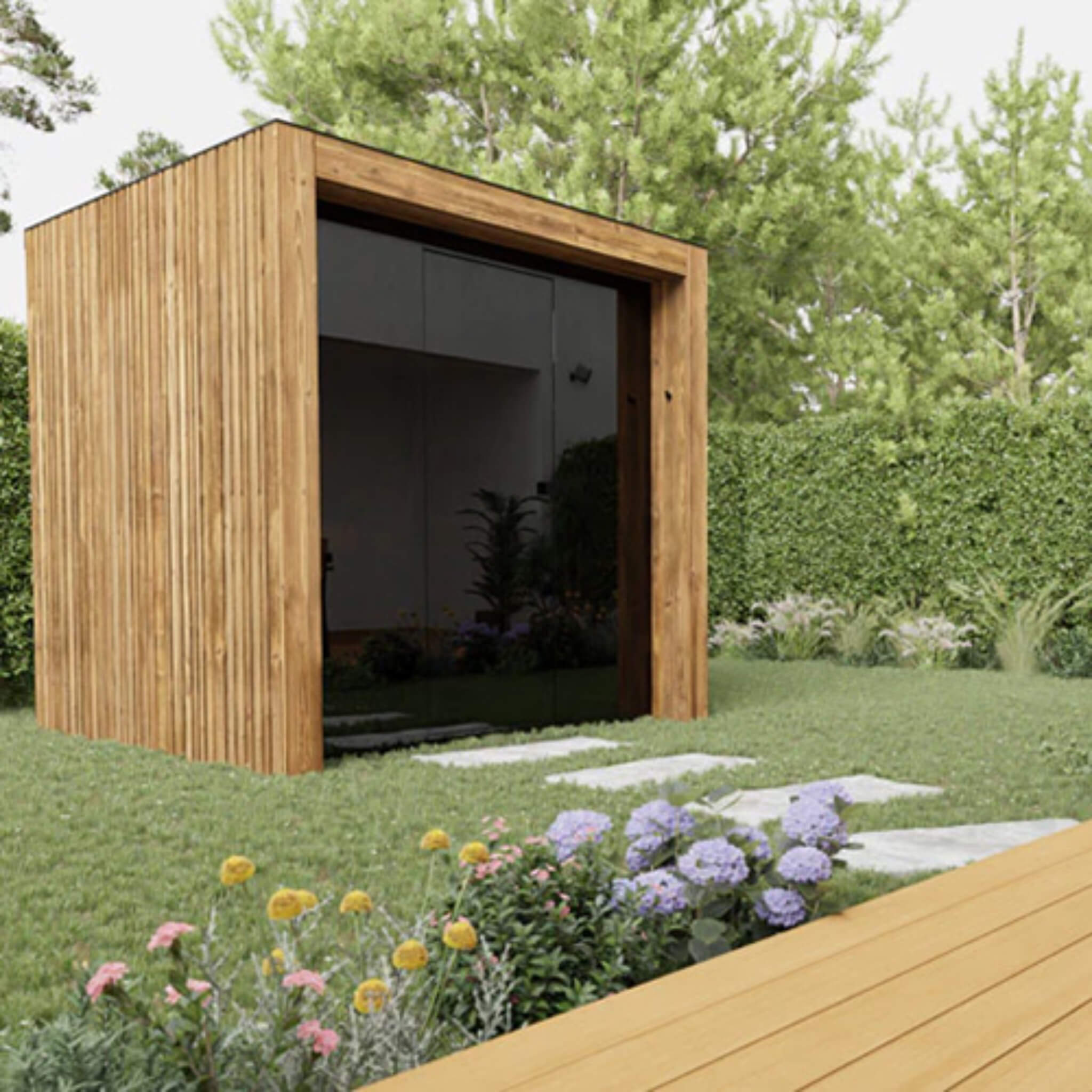 ThermaSol Fortis Outdoor Sauna Cabin - 4-person Architectural Sauna