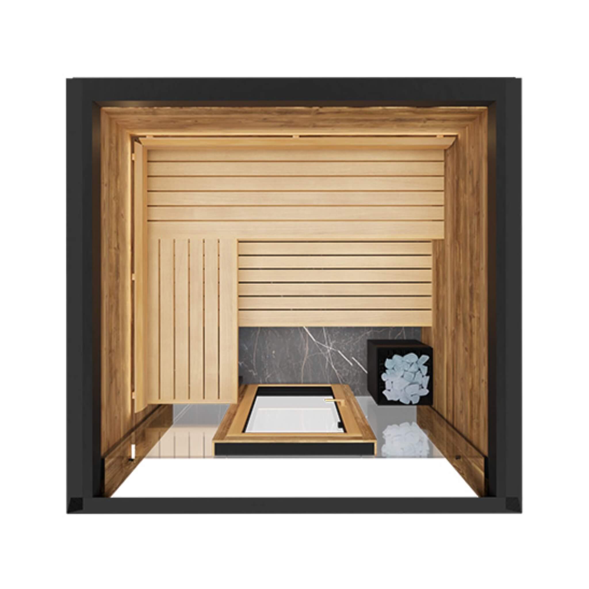 ThermaSol Fortis Outdoor Sauna Cabin - 4-person Architectural Sauna