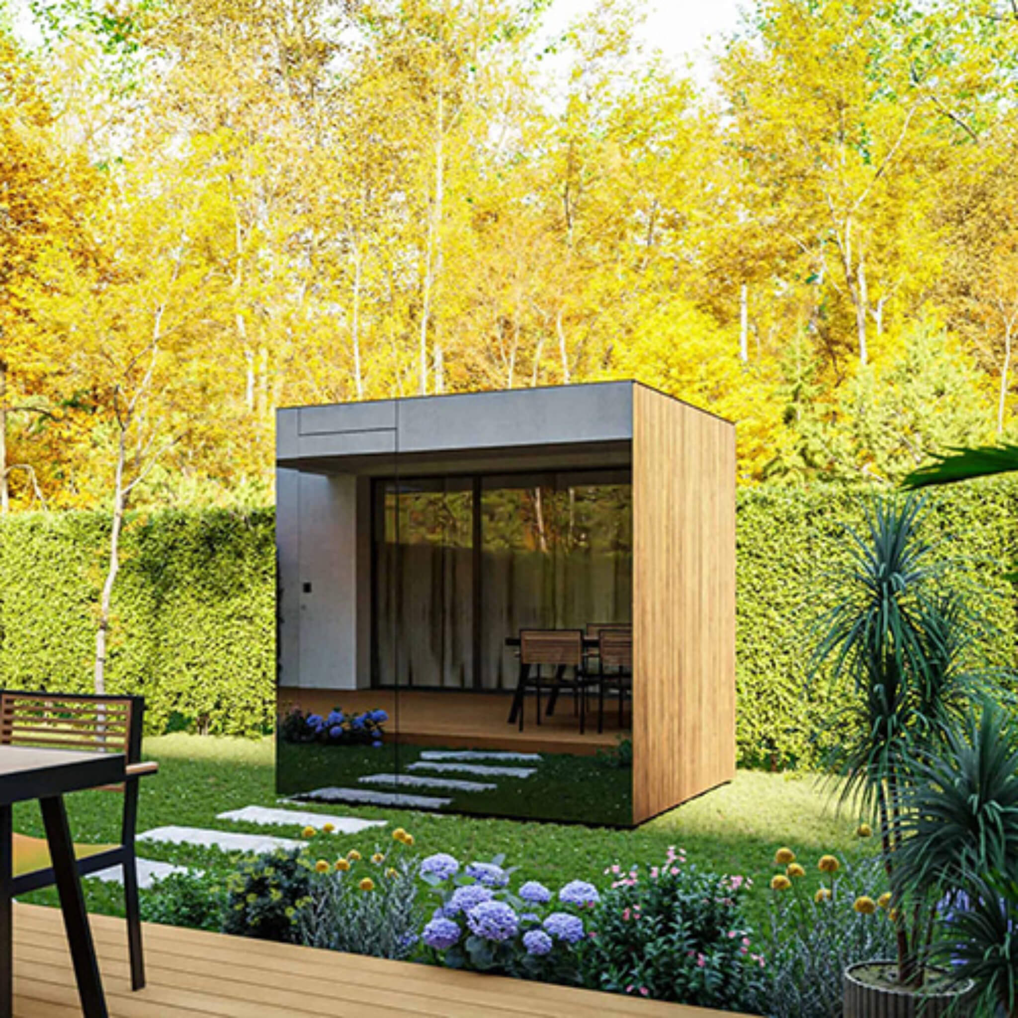 ThermaSol Spectra Outdoor Sauna Cabin - Architectural Glass Sauna (4-Person)