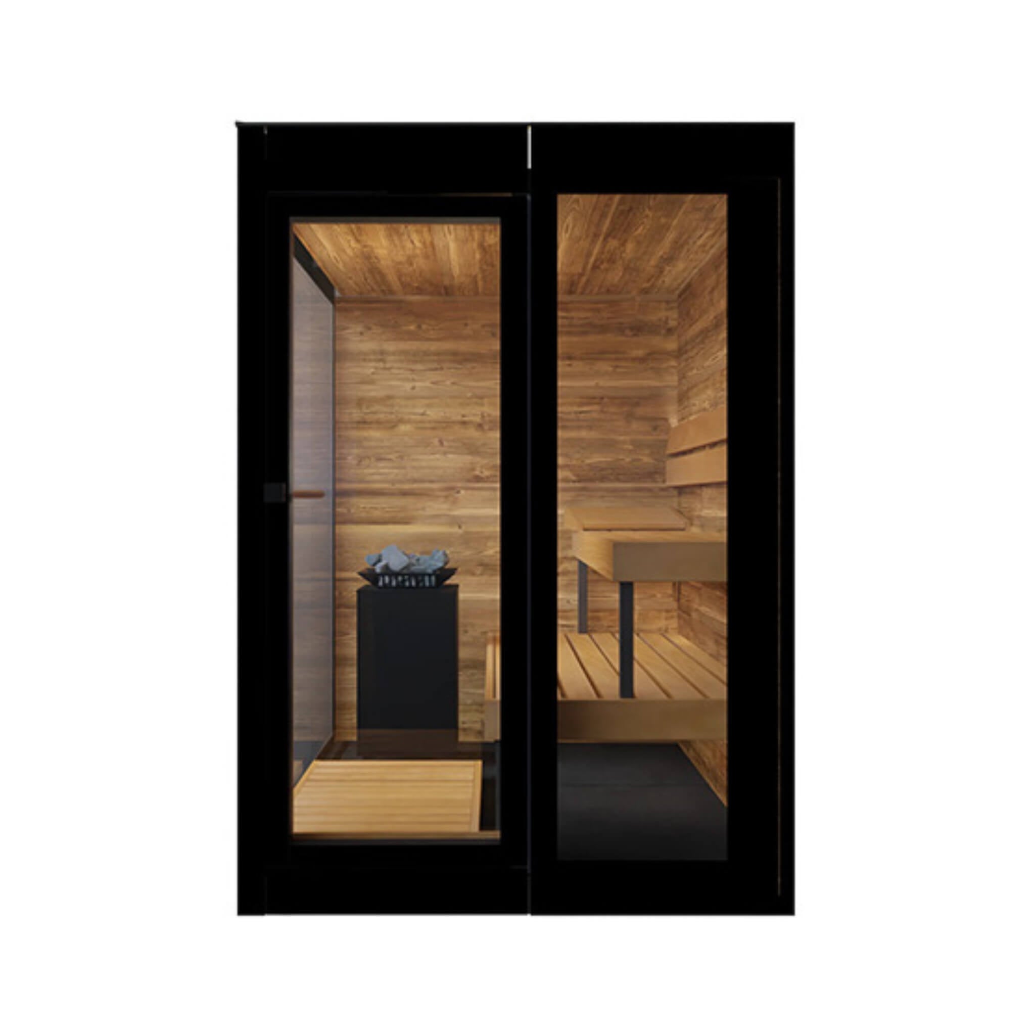 ThermaSol Vera Outdoor Sauna Cabin - Compact Mirrored Glass (3-Person)