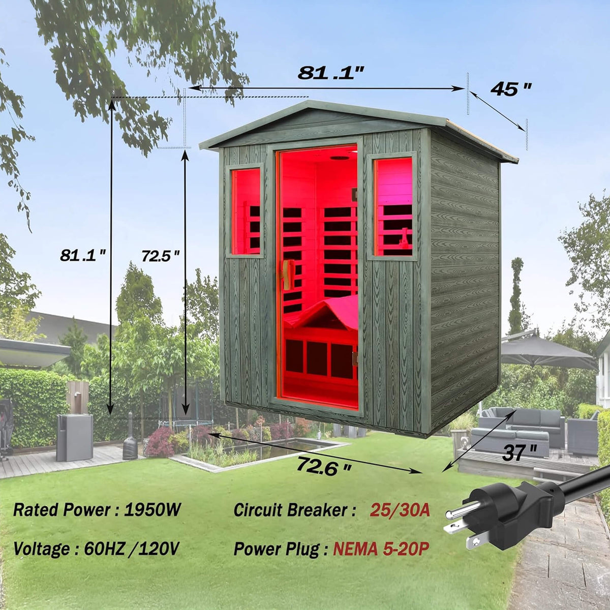 Thermora Nivea 3-Person Outdoor Infrared Sauna