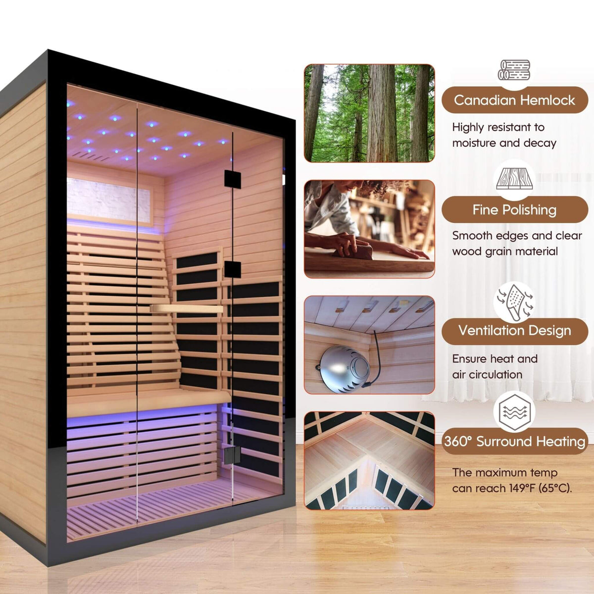 Thermora Vapor 2-Person Home Infrared Sauna