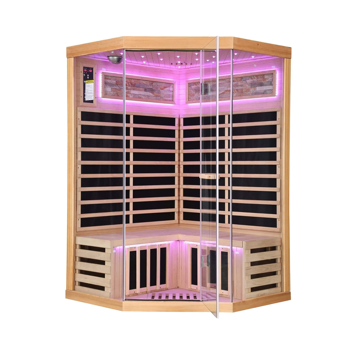 Thermora Premium 2-Person Infrared Sauna – Canadian Hemlock with Glass Front