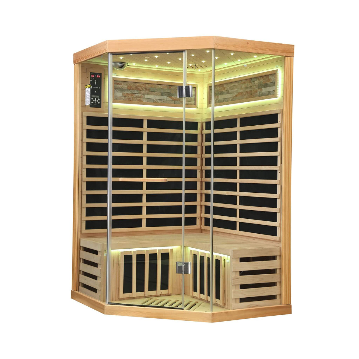 Thermora Premium 2-Person Infrared Sauna – Canadian Hemlock with Glass Front