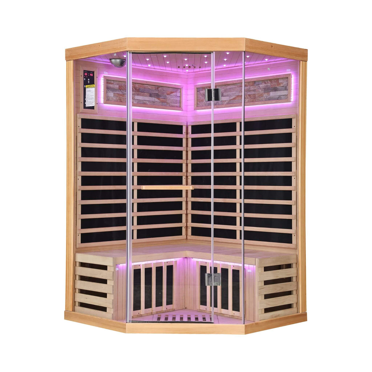 Thermora Premium 2-Person Infrared Sauna – Canadian Hemlock with Glass Front