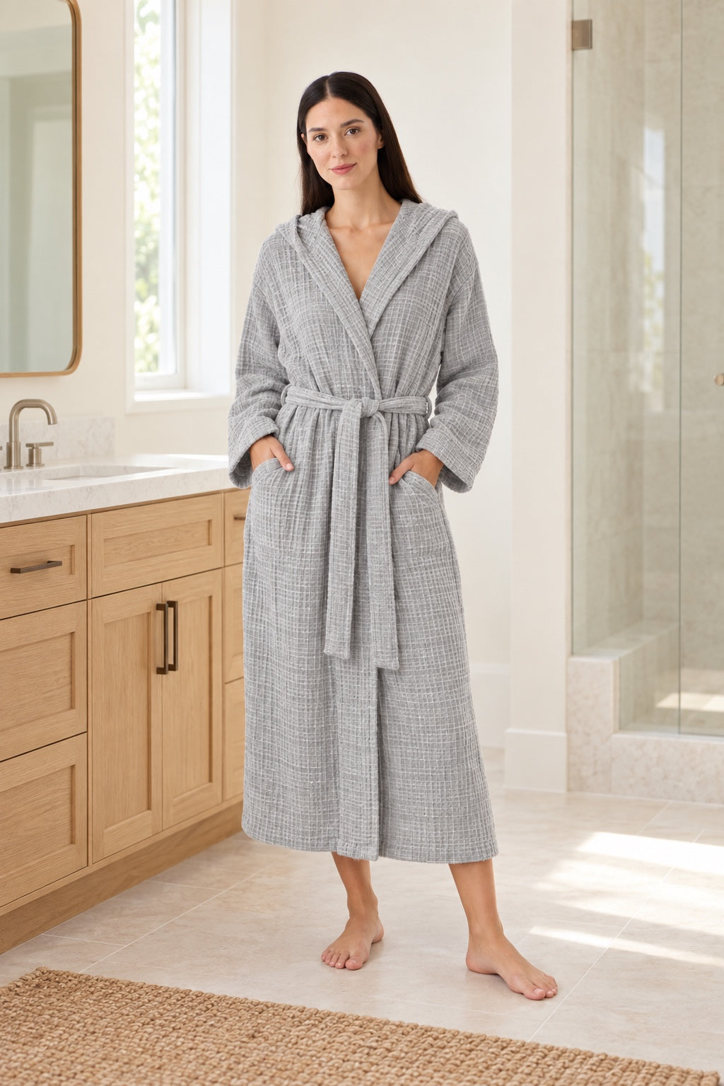 Waffle Gray Bathrobe