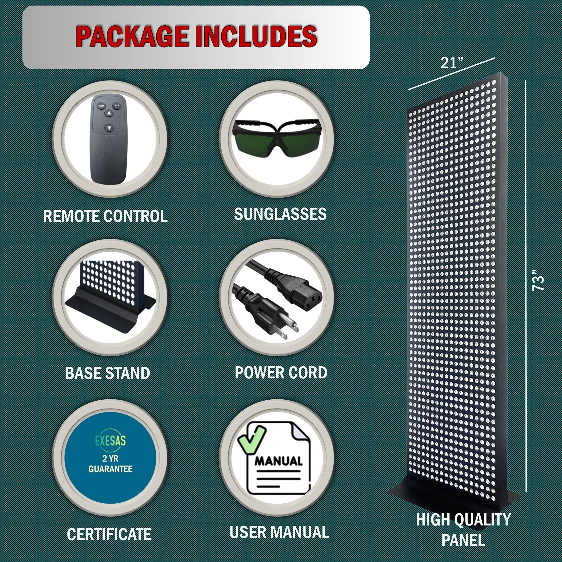 EXESAS 1008-LED Full-Body Red and Near-Infrared Light Panel
