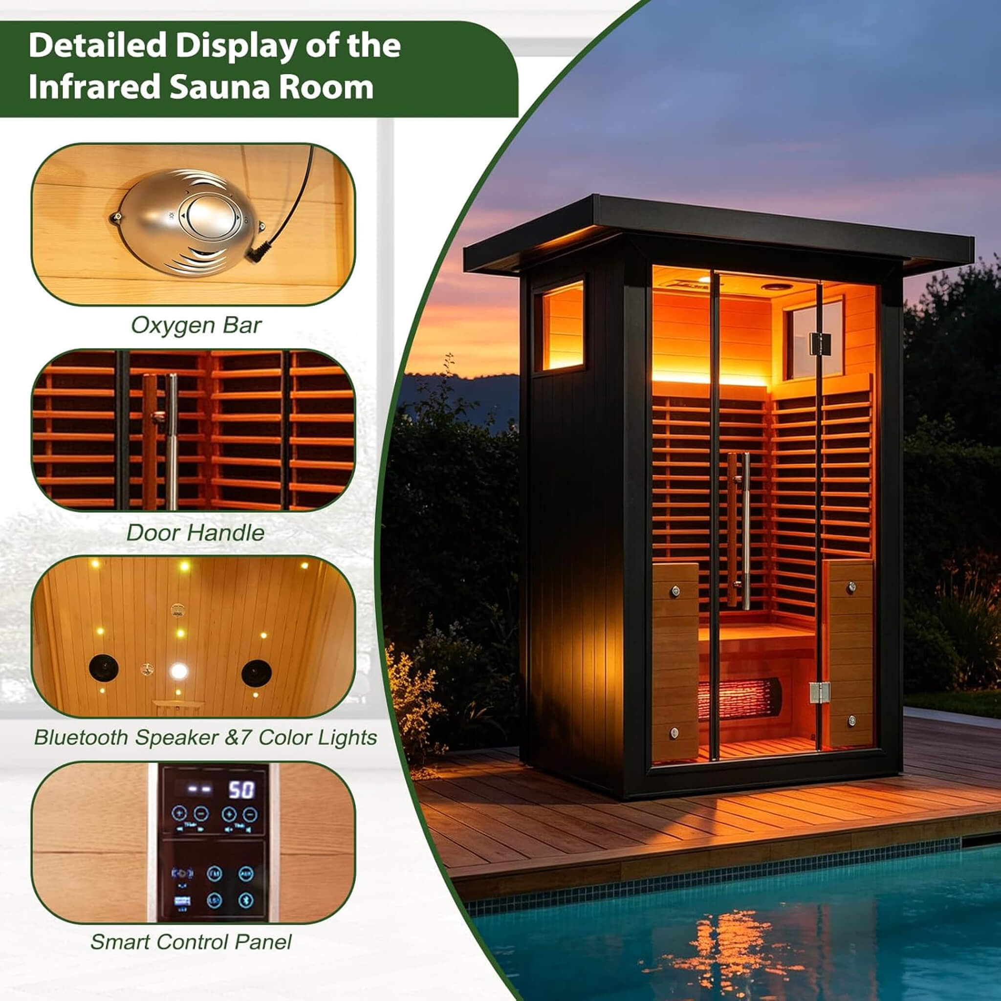 Thermora Lugano 2-Person Full-Spectrum Outdoor Sauna