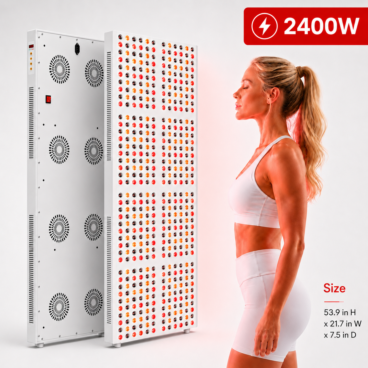 iReliev 2400W Full-Body Red and Near-Infrared Light Panel