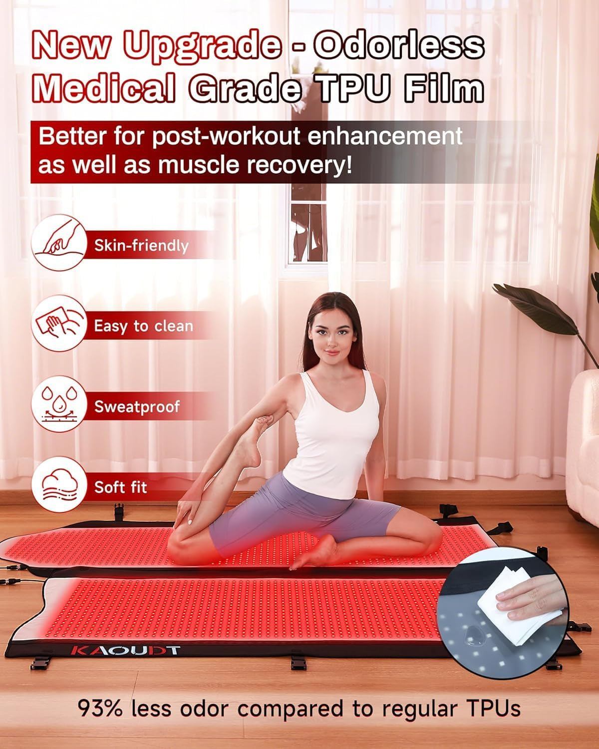71''X 33'' Red Light Therapy Mat for Full Body Pain Relief, FSA&HSA Eligible Infrared Light Therapy Blanket for Home Use