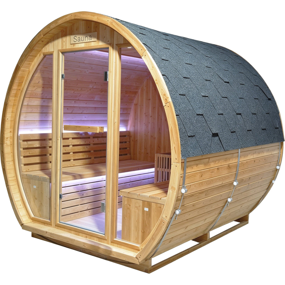 Finnish Carbonized Spruce Outdoor Sauna Barrel