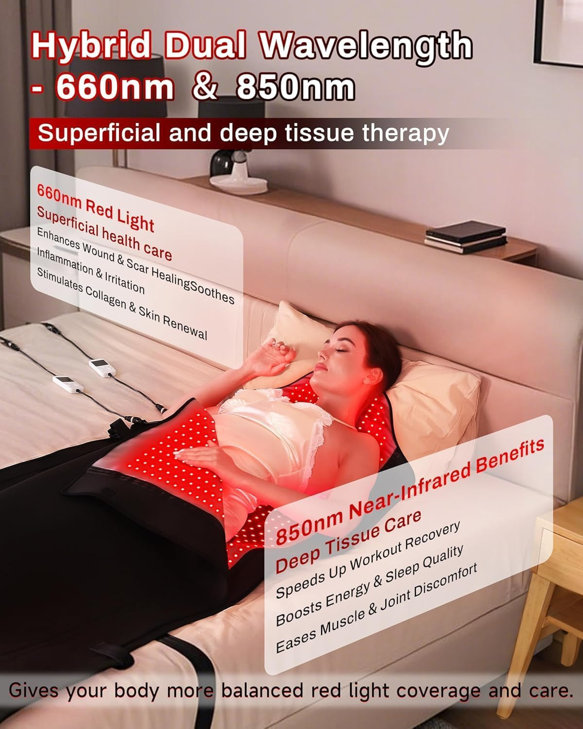 71''X 33'' Red Light Therapy Mat for Full Body Pain Relief, FSA&HSA Eligible Infrared Light Therapy Blanket for Home Use