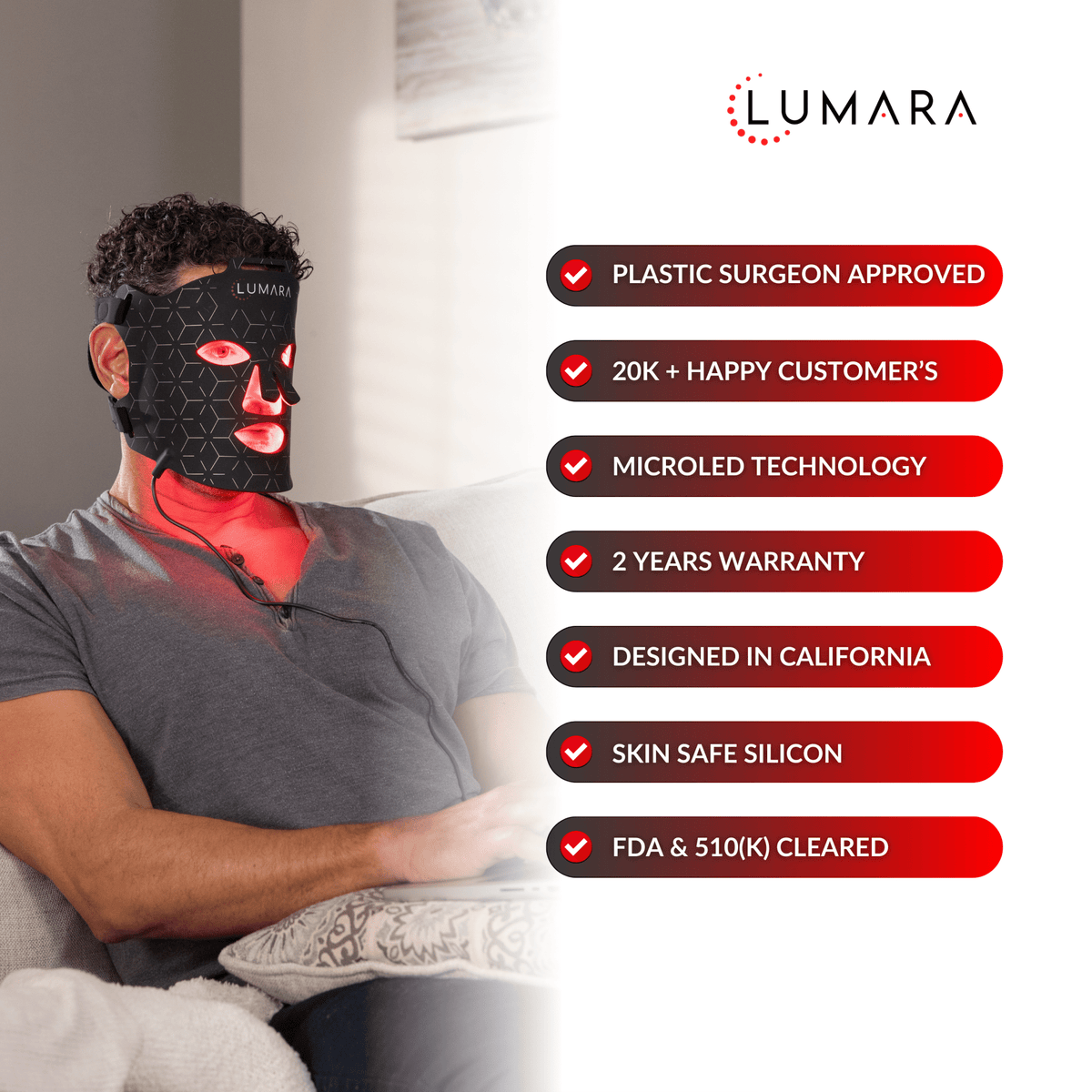 Lumara VISO Red Light Therapy Mask | FDA 510(k) Cleared