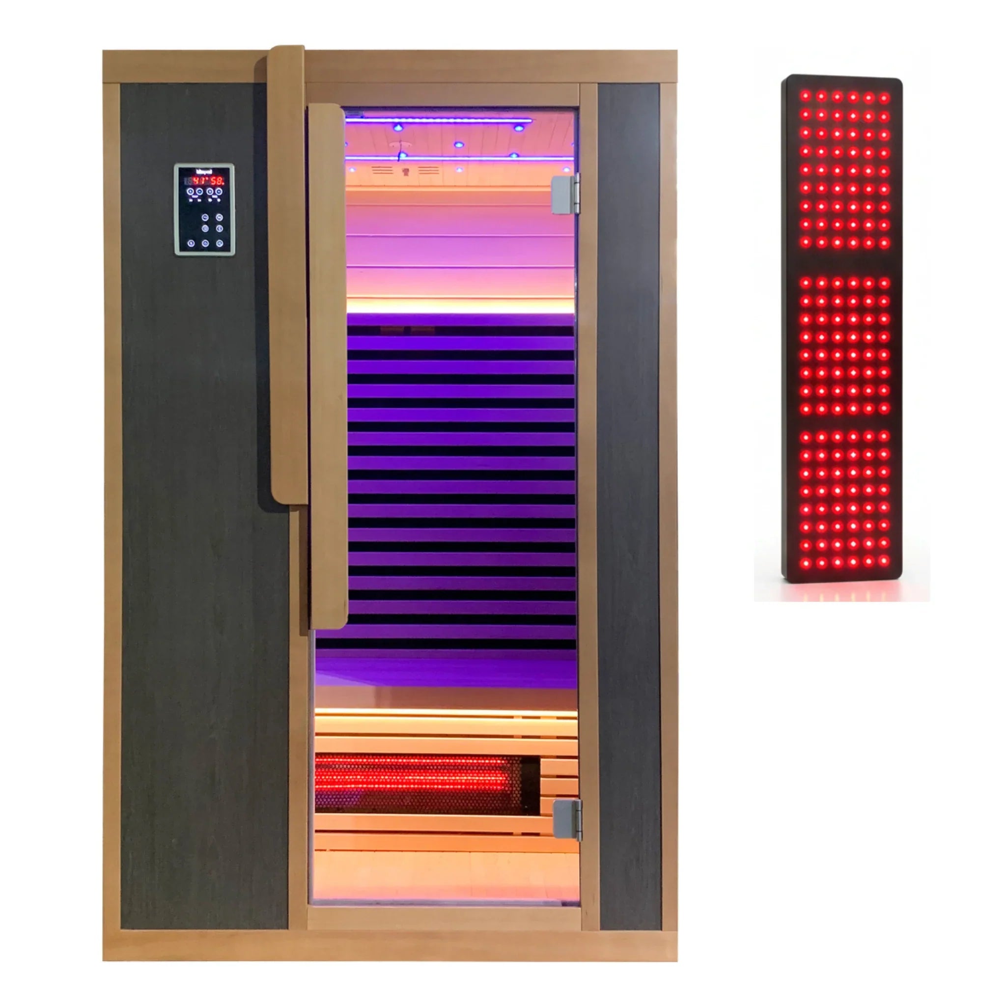 Blisspod Bergen Deluxe Sauna — 2-Person Full Spectrum Infrared + Red Light System (Low EMF)